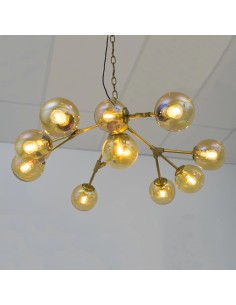 ceiling lamp with amber glass beads