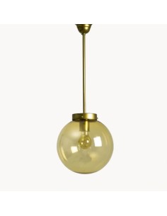lámpara vintage de techo colgante con bola de cristal fumé