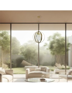 Vintage pendant ceiling lamp in aged brass finish 2