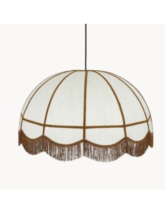 lámpara cúpula ondas doble fleco de luz vintage