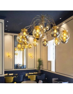 Vintage lamp brass arms with glass balls - Imelda 2