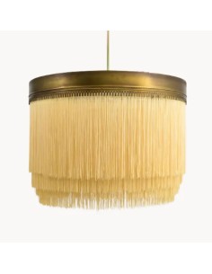 vintage style ceiling pendant lamp with beige retro fabric fringes