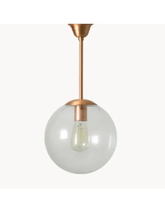 lámpara de techo vintage fabricada con una bola de cristal transparente