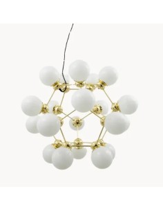 vintage ceiling lamp for interior with opal glass balls with a diameter of 20cm