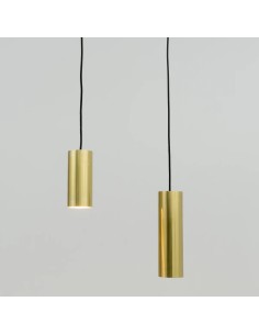 industrial style cylinder-shaped ceiling pendant lamps with brass effect finish 2