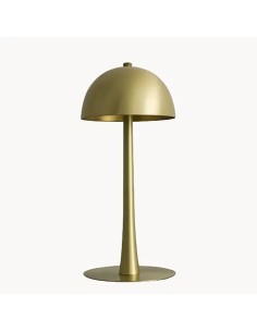 lámpara de mesa estilo vintage cupula seta laton