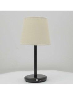 Desk lampshade of beige fabric with battery - Pía 2