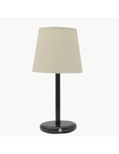 Desk lampshade of beige fabric with battery - Pía