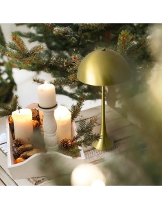 Vintage table lamp with golden dome lampshade - Christopher 2