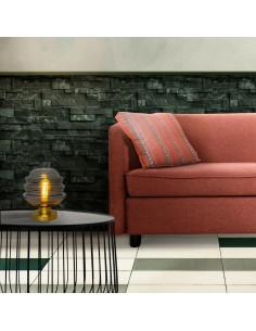 Vintage table lamp with smoked gray glass lampshade - Floyd 2