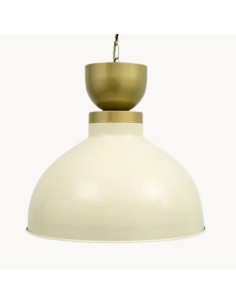 lámpara de techo industrial con campana de metal color crema