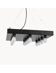 lámpara colgante de techo col panel rectangular de metal color negro
