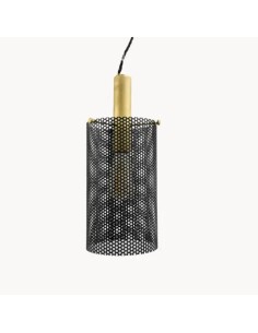 vintage cylindrical industrial style pendant lamp with sheet metal shade in various finishes