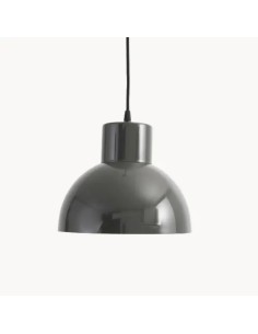lámpara de luz vintage estilo industrial con campana de metal color gris oscuro