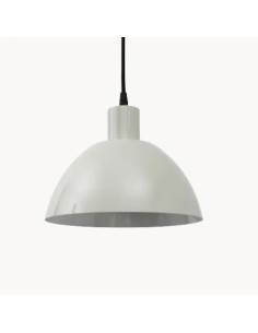 lámpara de luz vintage industrial con campana de metal color gris