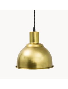lámpara de luz vintage estilo industrial con campana de metal en color dorada