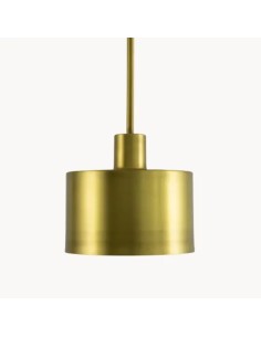 industrial vintage style ceiling lamp with metal shade in aged brass color