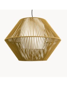 ceiling lamps made of rope and a metal frame