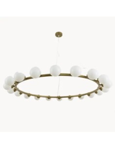 Hanging circular lamp with Corian glass balls from Luz Vintage