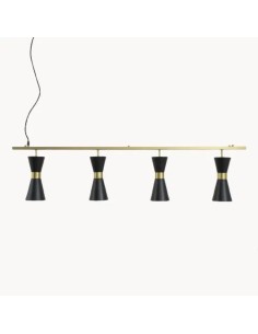 Dabir vintage linear ceiling lamp in black and gold by Luz Vintage