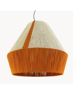 Vintage pendant lamp with colored rope lampshade - Eitan