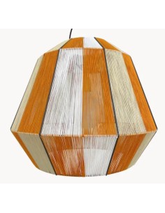 Hanging ceiling lamp orange, beige and white threads...