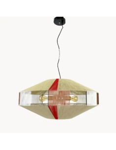 Vintage ceiling lamp with colored threads lampshade - Eladi