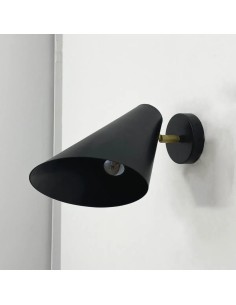 aplique de pared estilo industrial negro mate