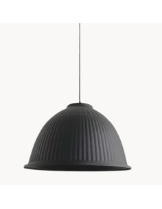 Hanging lamp with grooved dome lampshade  - Frank