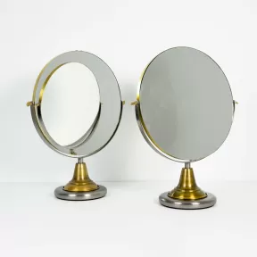 Vintage double-sided circular table mirror