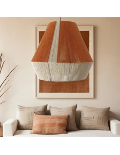 Vintage pendant lamp with colored rope lampshade - Eitan 2