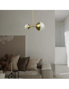 vintage ceiling lamps with a metal structure in aged brass finish 2