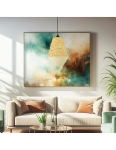 vintage ceiling lamp double cone shape fabric shade 2