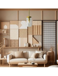 lámpara de techo vintage con tulipa de cristal vintage decorada con relieves 2