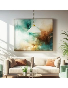 lámpara de techo vintage con tulipa de cristal verde o blanca de 30cm 2