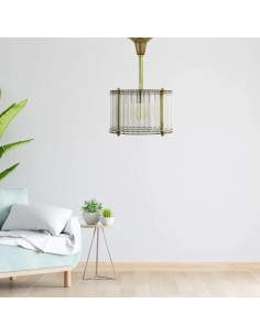 vintage style hanging ceiling lamp with lampshade made of transparent glass tubes 2
