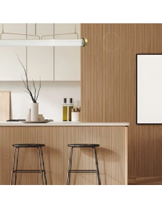 lámpara de techo fabricada mediante un tubo de varillas de cristal hueco 2