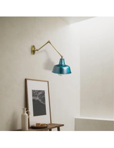 Articulated vintage wall sconce with matt black lampshade... 2