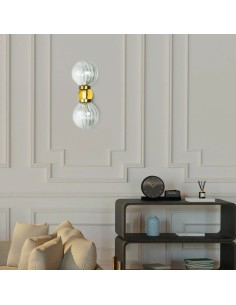 Vintage Wall Sconce with Striped Glass Balls - Damaris 2