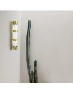 Vintage integrated led scratched glass wall sconce - Emelia 2