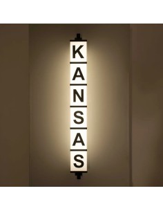 Retro rectangular lettering with light 2