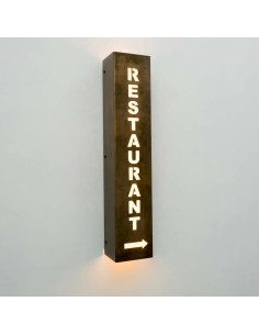Vintage copper wall light sign 2