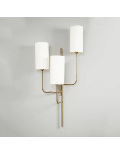Vintage wall sconce with three textile shades - Delilah 2