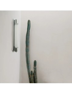 wall sconces in a very industrial chrome finish and a scratched glass lampshade 2