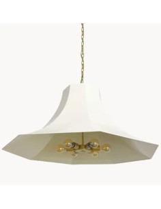 Vintage matte white chandelier pendant lamp - Gael