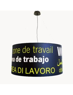 lámpara de luz vintage de metal personalizable con letras viniladas