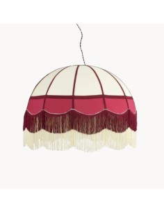 Ceiling lamp dome-shape fabric lampshade with fringes - Hebe