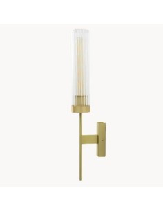 Matte gold glass tube vintage wall sconce - Calvin