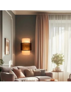 wall lamp with natural fabric shade 2
