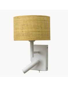 Vintage wall light with fabric lampshade and LED...